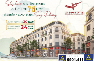 Shophouse mặt đường Song Phương-Diện tích 65-130m2- chỉ từ 75tr/m2 - Sở hữu lâu dài LH. 0901411555