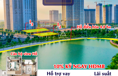 Chỉ từ 300 tr sở hữu ngay CH 2PN + 1 view hồ điều hòa phân khu hot nhất KĐT Vinhomes LH. 0906998933