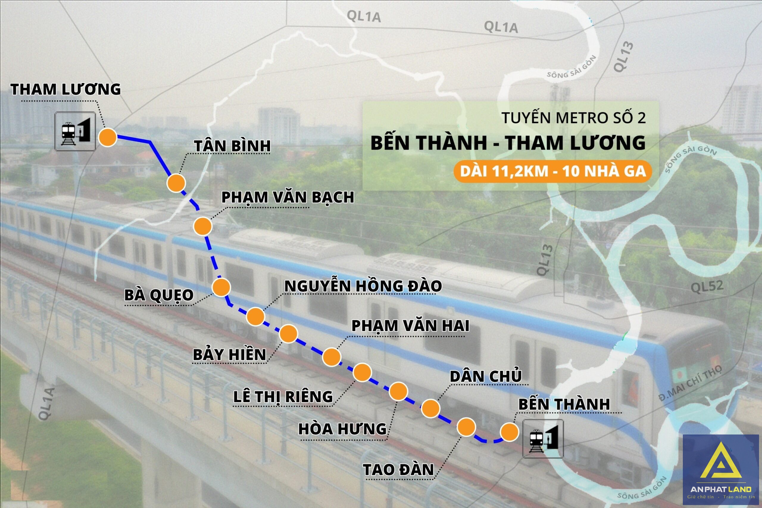 Các nhà ga dọc tuyến metro số 2 Bến Thành - Tham Lương