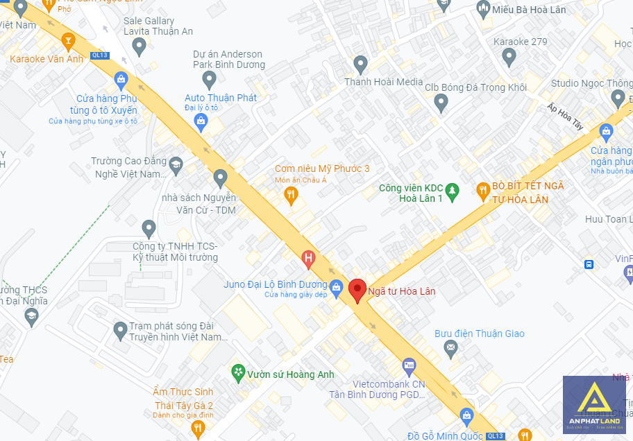 Tìm kiếm ngã tư Hòa Lân trên Google map